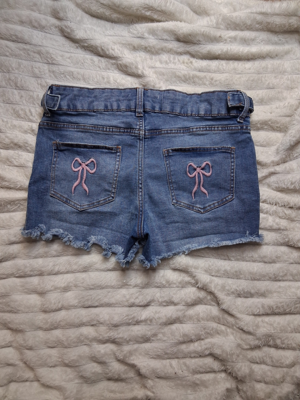 Y2K Love Trends Denim Shorts with Bow Embroidery - Coquette Aesthetic - Picture 8 of 8